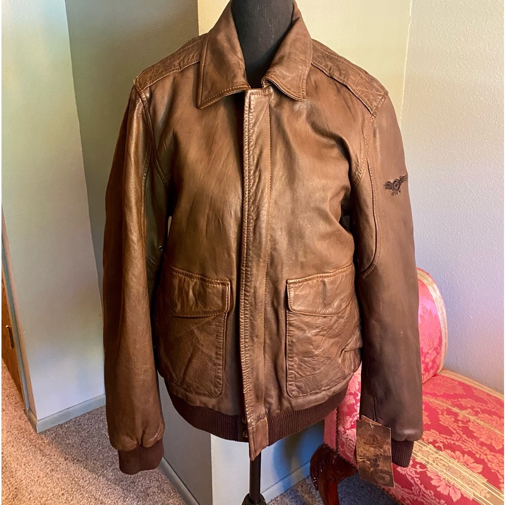 BH Vintage Leather Bomber Jacket New With Tags